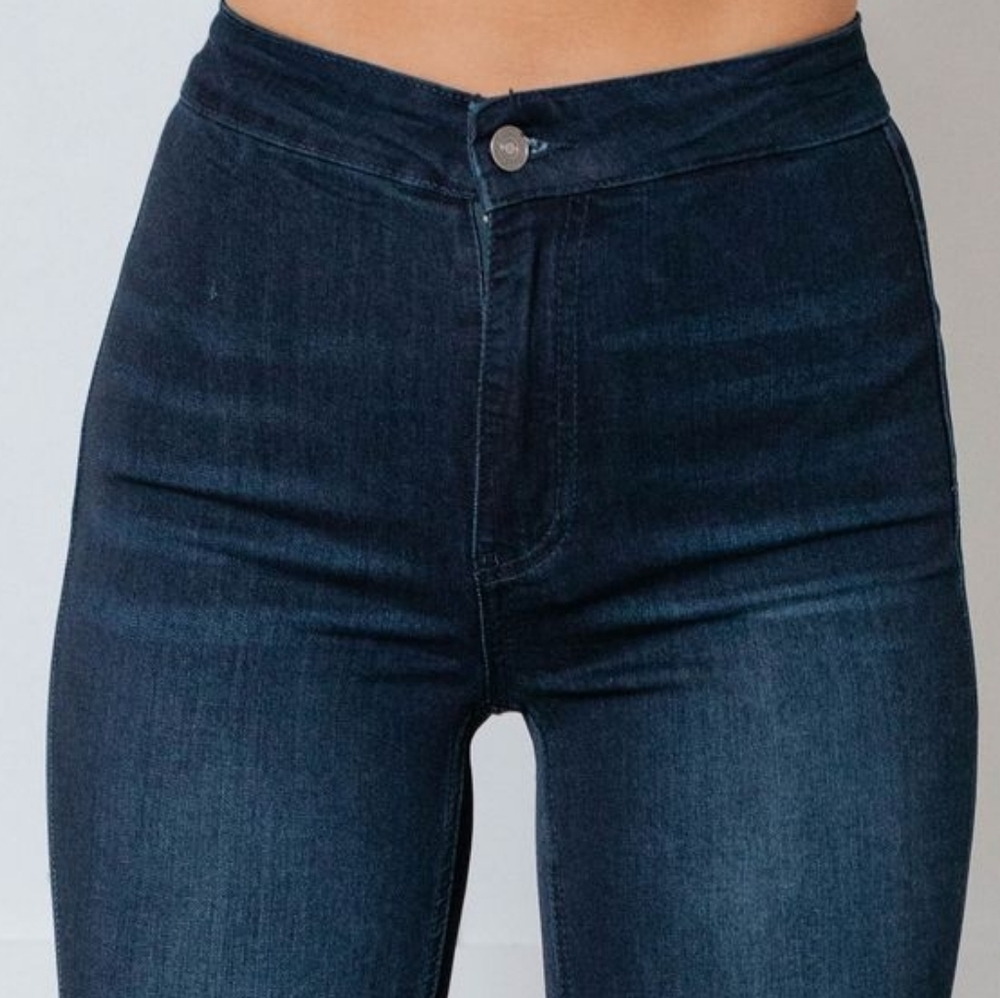 High Waist Rise Flare Bell bottoms Denim Jeans - Picture 3 of 3